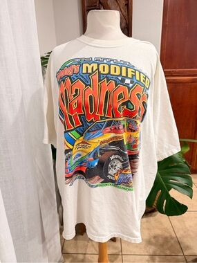 Vintage Modified Madness Racing Tee Dirt Track Sponsors XXL